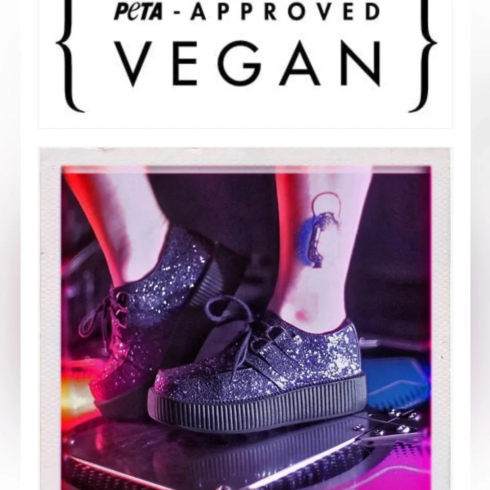 T.U.K BLACK JEWELS GLITTER VIVA MONDO CREEPERS US WMN 5 EU 36 NEW Dark Princess